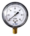 Manómetro 2.5", baja presión, 1/4" NPT, inferior, 60 in H2O