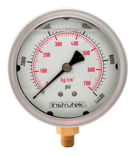 Manómetro 4", lleno de líquido (O.E.M.), 1/4" NPT, inferior, 10000 psi-kg/cm2