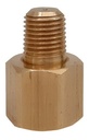Amortiguador tipo tornillo, permite ajustar el paso del fluido evitando desclibraciones. Conexión de latón 1/4" NPT.