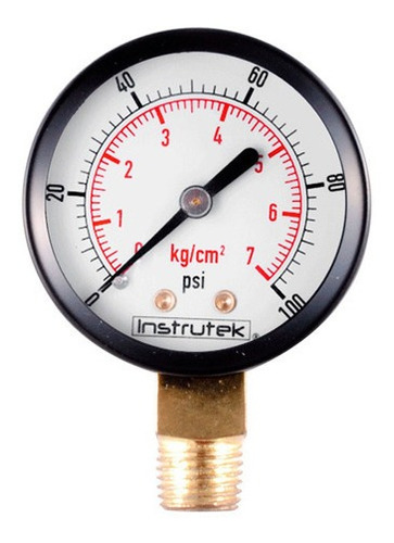 Manómetro para compresor, inferior, 100 psi