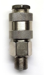 [CRM14N] Cople rápido macho de 1/4" NPT, fabricado en latón y un recubrimiento en niquel.