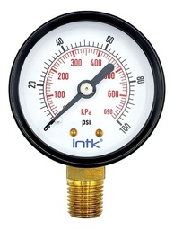 [INTK51100100] Manómetro Para Compresor Carátula 2, 100 Psi (aire, Gas)