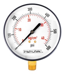 [150100600] Manómetro 6", estándar, 1/2" NPT, inferior, 600 psi-kg/cm2