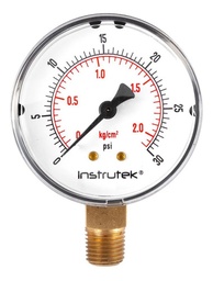 [63100ABS30] Manómetro 2.5", estándar ABS, 1/4" NPT, inferior, 30 psi-kg/cm2