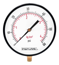 [20010060] Manómetro 8", estándar, 1/2" NPT, inferior, 60 psi-kg/cm2