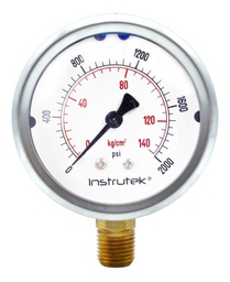 [633302000] Manómetro 2.5", lleno de líquido (O.E.M.), 1/4" NPT, inferior, 2000 psi-kg/cm2