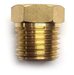 [TAM14N] Tapón macho cabeza hexagonal, fabricado en latón (dorado) de 1/4" NPT