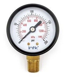 [INTK51100200] Manómetro Para Compresor Carátula 2, 200 Psi (aire, Gas)