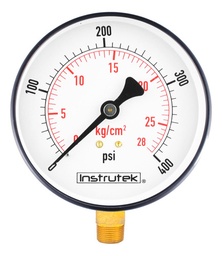 [150100400] Manómetro 6", estándar, 1/2" NPT, inferior, 400 psi-kg/cm2
