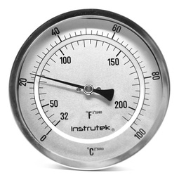 [601100900100] Termómetro 6 pulgadas, posterior, 1/2" NPT, vástago 9", rango 0 a 100 C-F