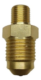 [CM18N38F] Conector macho, fabricado en latón (dorado) de 1/8" NPT x 3/8" flare.