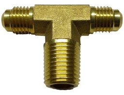 [CTM14NC14F] Conector en Tee, fabricado en latón de 1/4" NPT al Centro X 1/4" Flare