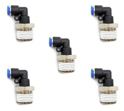 [PL12N14QTY5] 5 Pz De Conector/racor Rápido Neumático Codo 1/2 Npt X 1/4