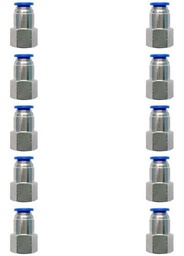 [PCF14N8MMQTY10] 10 Pz De Conector/racor Neumático Recto Hembra 1/4 X 8 Mm