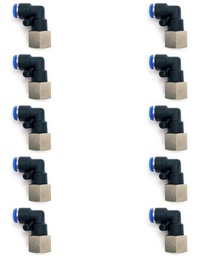 [PLF14N14QTY10] 10 Pzas Conector/racor Neumático Codo Hembra 1/4 Npt X 1/4