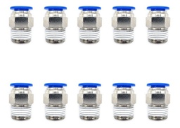 [PC38N10MMQTY10] 10 Pz De Conector/racor Rápido Neumático Recto 3/8 Npt X10mm