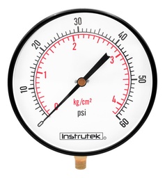 [25010060] Manómetro 10", estándar, 1/2" NPT, inferior, 60 psi-kg/cm2