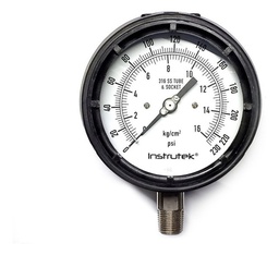 [115700230] Manómetro 4.5", fenólico, 1/2" NPT, inferior, 230 psi-kg/cm2