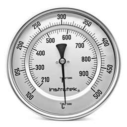 [60110090100500] Termómetro 6 pulgadas, posterior, 1/2" NPT, vástago 9", rango 100 a 500 C-F