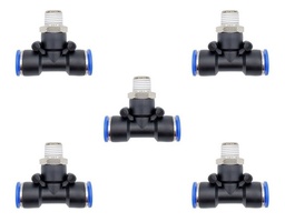 [PT14N10MMQTY5] 5pz Racor Rápido Neumático En Tee 1/4 Npt X 10mm