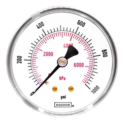 [N251101000PSIKPA] Manómetro 2.5", caja de ABS, 1/4" NPT, posterior, 1000 psi-kPa