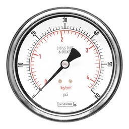 [N4041060] Manómetro 4", acero inoxidable, 1/2" NPT, posterior, 60 psi