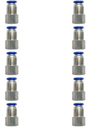 [PCF18N6MMQTY10] 10 Pz De Conector/racor Neumático Recto Hembra 1/8 X 6mm