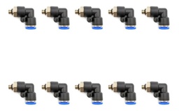 [PLM614QTY10] 10 Pz De Conector/racor Rápido Neumático Codo M6 X 1/4