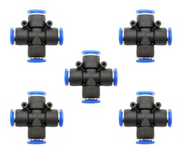 [PZA12QTY5] 5 Pz Racor Unión Neumático En Cruz 1/2