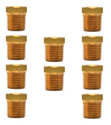 [BUSH18N12NQTY10] 10 Pz De Bushing 1/8" NPT hembra a 1/2" NPT macho, fabricado en latón (dorado)