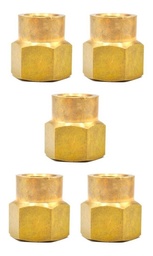 [COPR38N14NQTY5] 5 Pz De Cople reductor, fabricado en latón (dorado) de 3/8" NPT a 1/4" NPT