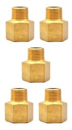 [ADAP12N38NQTY5] 5 Pz De ADAP12N38N Adaptador, fabricado en latón de 1/2" NPT a 3/8" NPT