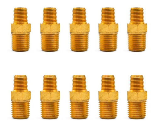 Lotto 10 Nippli Tubo In Ferro Nero 1/4 NPT Lunghezza 6 Pollici
