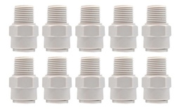 [SC18N14QTY10] 10 Pz de Conector recto, rosca 1/8" NPT, salida a manguera de 1/4" (agua).