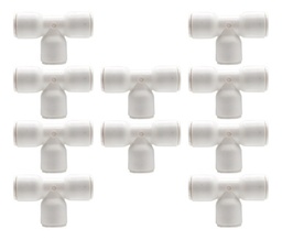 [SE38QTY10] 10 Pz De Conector unión en T, salidas a manguera de 3/8" (agua).
