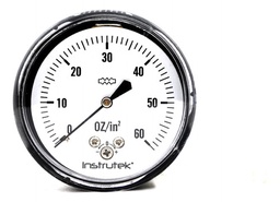[6321060OZIN2] Manómetro 2.5", baja presión, 1/4" NPT, posterior, 60 oz/in2