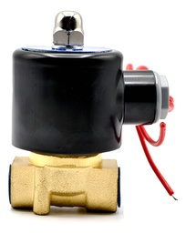 [SOL38NC24VDC] Válvula solenoide normalmente cerrada, cuerpo de latón, conexión a proceso de 3/8" NPT, 24 Volts corriente directa.