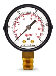 [51100100] Manómetro 2", estándar, 1/4" NPT, inferior, 100 psi-kg/cm2