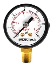 [4010030] Manómetro 1.5", estándar, 1/8" NPT, inferior, 30 psi-kg/cm2