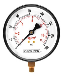 [100100160] Manómetro 4", estándar, 1/4" NPT, inferior, 160 psi-kg/cm2