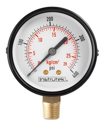 [63100400] Manómetro 2.5", estándar, 1/4" NPT, inferior, 400 psi-kg/cm2