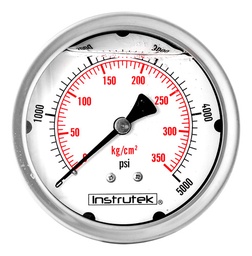 [1003105000] Manómetro 4", lleno de líquido (O.E.M.), 1/4" NPT, posterior, 5000 psi-kg/cm2