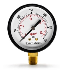 [63100300] Manómetro 2.5", estándar, 1/4" NPT, inferior, 300 psi-kg/cm2