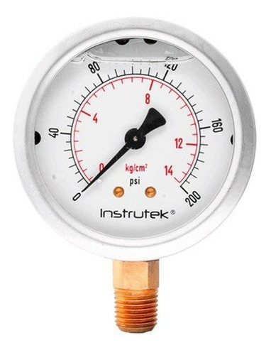Pack De 10 Manómetros De Presión 0-160 PSI - Cara 2.5 Pulgadas, Montaje Inferior NPT 1/4 - Llenos De Líquido
