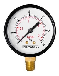 [6310030] Manómetro 2.5", estándar, 1/4" NPT, inferior, 30 psi-kg/cm2