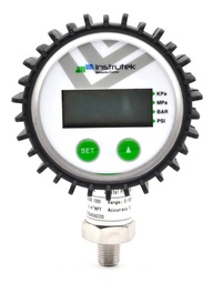 [80D50010000] Manómetro digital, 1/4" NPT, rango de 10000 psi. La pantalla LCD es de 4 dígitos, por lo que solo permitirá seleccionar la escala de MPa y bar. Arrojando como valor máximo: 68.90 MPa / 689 bar