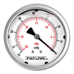 [10031030VAC] Vacuómetro 4", lleno de líquido (O.E.M.), 1/4" NPT, posterior, 30 Vac inHg-cmHg