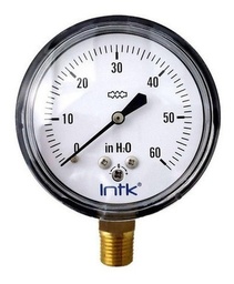 [6320060INH2O] Manómetro 2.5", baja presión, 1/4" NPT, inferior, 60 in H2O