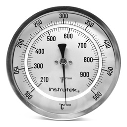 [50110040100500] Termómetro 5 pulgadas, posterior, 1/2" NPT, vástago 4", rango 100 a 500 C-F