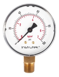 [63100ABS100] Manómetro 2.5", estándar ABS, 1/4" NPT, inferior, 100 psi-kg/cm2